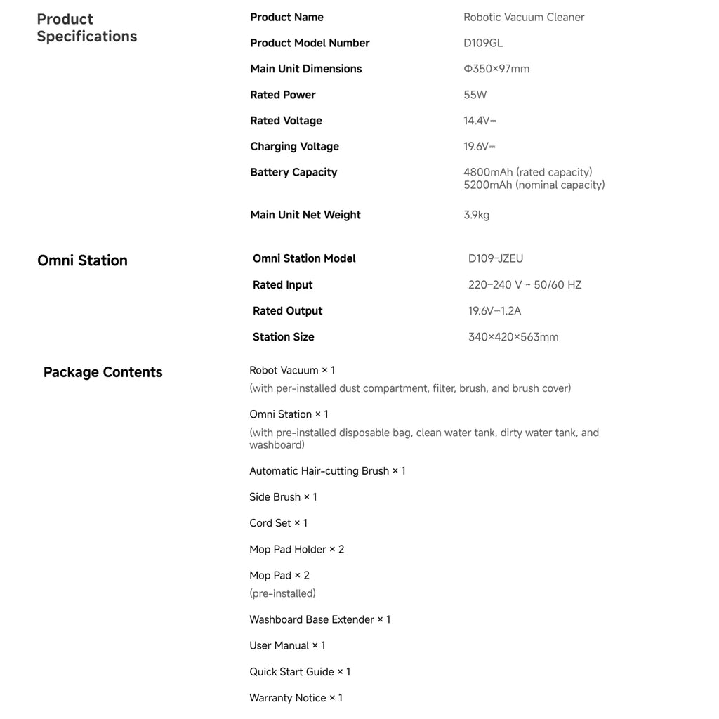 Xiaomi Smart Vacuum X20 Max